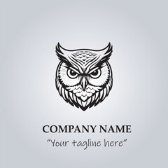 Head of Owl logo company design vector illustration