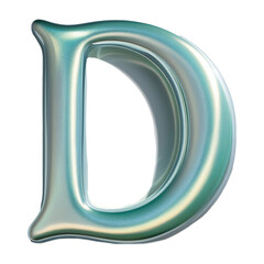 Obraz premium silver metal alphabet letter D