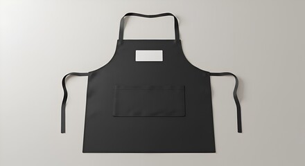 Blank black apron with a pocket.