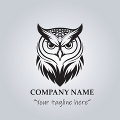 Head of Owl logo company design vector illustration