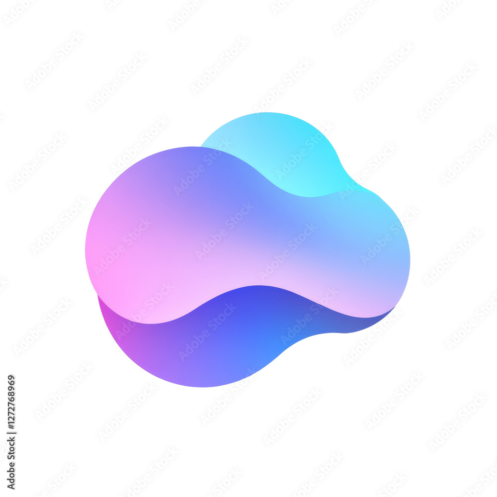 Poster Abstract vibrant gradient shape with modern pastel color scheme