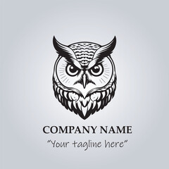Head of Owl logo company design vector illustration