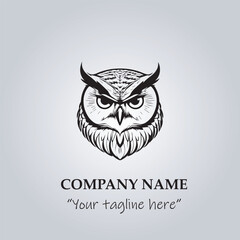 Head of Owl logo company design vector illustration