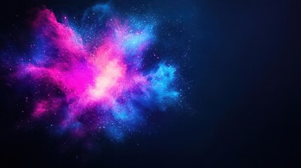 Dynamic Blue and Pink Powder Explosion Against a Dark Background Generates Vibrant Energy