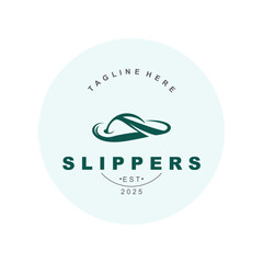 Slippers Logo creative Design vintage Concept Illustration Symbol Icon