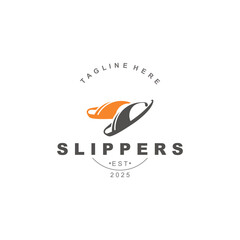 Slippers Logo creative Design vintage Concept Illustration Symbol Icon