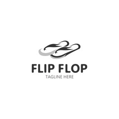 Flip Flop logo design style line art template illustration