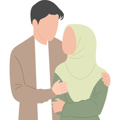 Hand drawn couple hug illustration