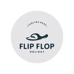 Flip Flop logo design style line art template illustration