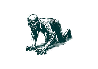 Obraz premium Zombie hand drawn sketch vector