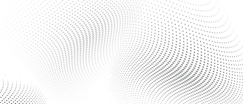 Wavy gradient halftone dots pattern texture background. Vector illustration
