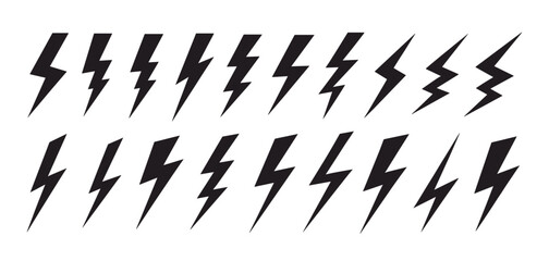 Lightning Bolt Icons Set