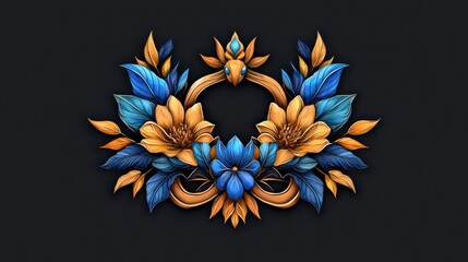 Ornate Floral Digital Art Pattern Featuring Vibrant Colorful Botanical Swirls and Scrolls