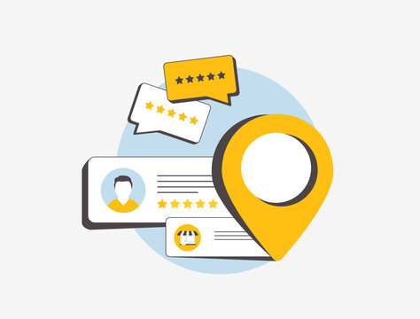 Reputation management software. Review management seo strategy - feedback analysis, monitoring and responding to local reviews. Business online reputation concept to grow customer trust and loyalty