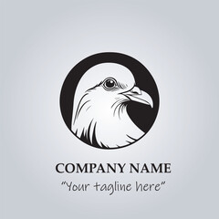Head of Pigeon logo company design vector illustration
