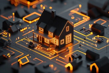 Transforming living smart energy-efficient home futuristic design glowing environment technology integration sustainable living