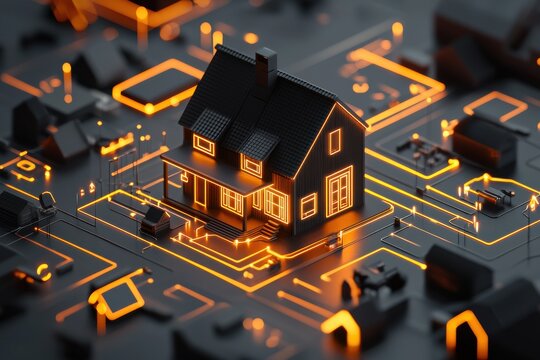 Transforming living smart energy-efficient home futuristic design glowing environment technology integration sustainable living