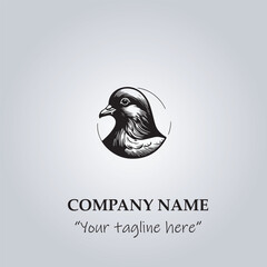 Head of Pigeon logo company design vector illustration
