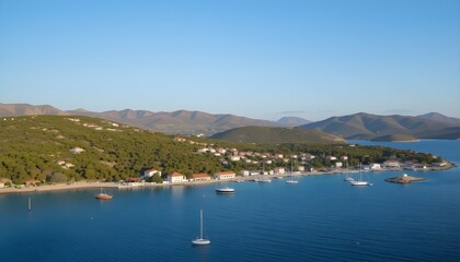 Amazing nature on idyllic island Spetses - awe greek islands for recreation and travel