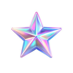 Obraz premium Holographic iridescent star 3D render design element