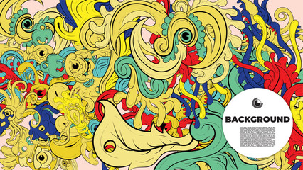 Beautifully designed colorful abstract vector background featuring fractal shapes, perfect for poster, banner, and fabric print applications.