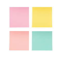 Pastel colored sticky notes arranged in a grid design,