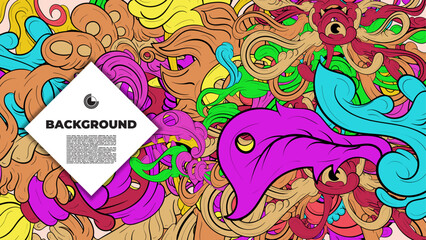 Beautifully designed colorful abstract vector background featuring fractal shapes, perfect for poster, banner, and fabric print applications.