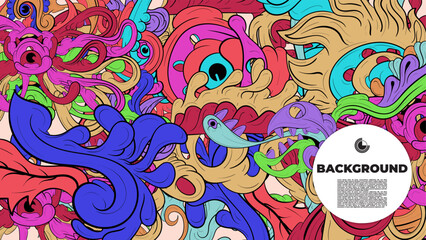 Beautifully designed colorful abstract vector background featuring fractal shapes, perfect for poster, banner, and fabric print applications.