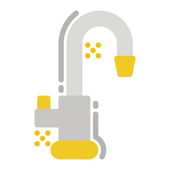 Faucet Icon  in Flat Style. Color Fill