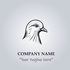 Head of Pigeon logo company design vector illustration
