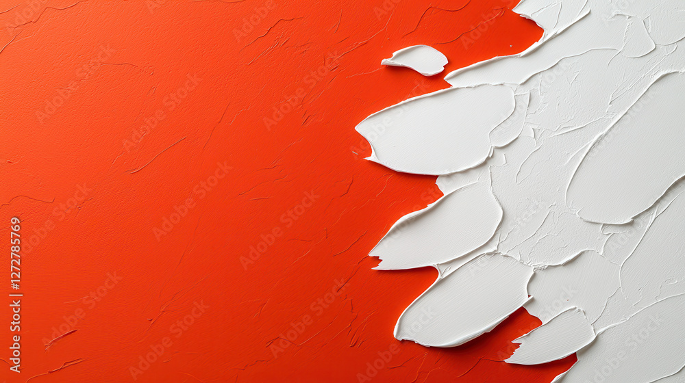 Fototapete Artistic red and white textured pattern with smooth transition, showcasing vibrant colors and unique brush strokes. This abstract design evokes creativity and modern aesthetics