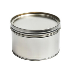 Silver Metal Tin Container Blank Template Mockup,