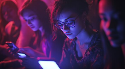 Phone overuse during a social event. Featuring distraction and lack of social bonding