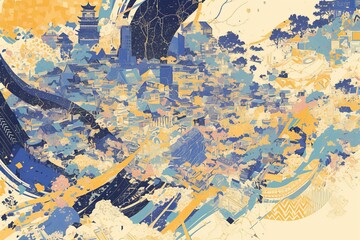 Fototapeta premium Abstract Japanese Cityscape