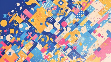 Abstract colorful geometric shapes background design for digital art