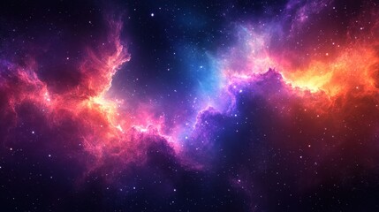 Obraz premium Colorful nebula space background with gradient cosmic colors in a vibrant cosmic scene