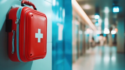 First Aid Kit in Hospital Corridor: Emergency Preparedness