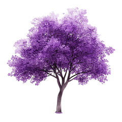 Obraz premium Purple tree watercolor painting nature art botanical illustration fantasy forest magical tree,