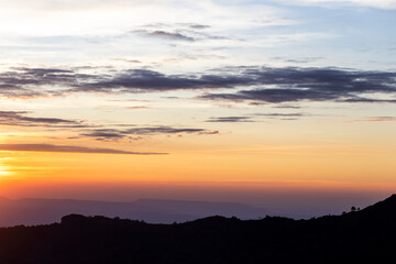 colorful dramatic sky with cloud at sunset