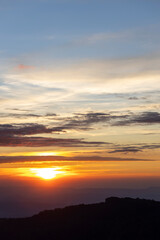colorful dramatic sky with cloud at sunset