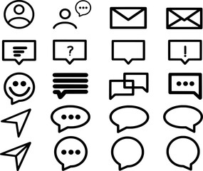 20 web icons set messages