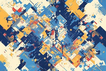 Naklejka premium Abstract colorful geometric pattern design background
