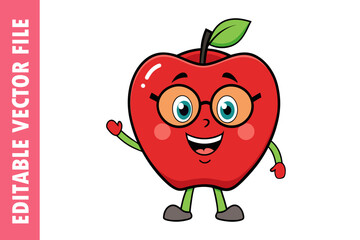 red apple with a smile, Apple Cartoon Mascot Character Giving A Thumbs vector design