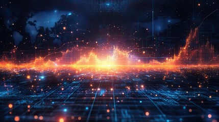 abstract blue technology communication background featuring stock market economic graphs business financial concepts,diagrams