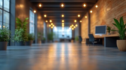 abstract blurred office interior room blurry working space with defocused effect use for background or backdrop in business concept