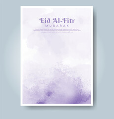 Eid al-fitr with watercolor background. Abstract illustration