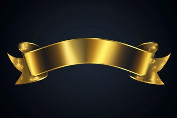 Elegant Gold Banner with Shiny Accents on Dark Background