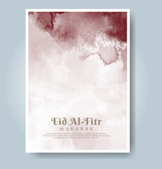 Eid al-fitr with watercolor background. Abstract illustration