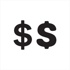 dollar sign on white background