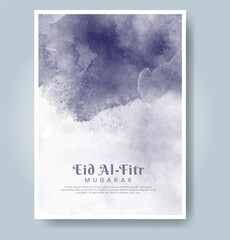 Eid al-fitr with watercolor background. Abstract illustration